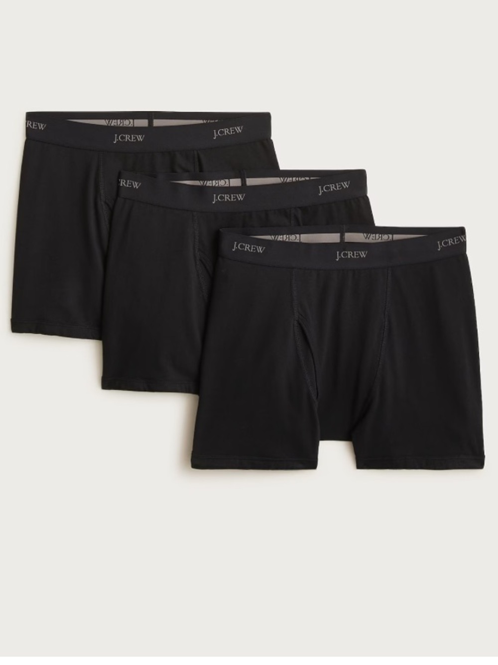 J. Crew Stretch Boxer Briefs 4” - 3-Pack Black